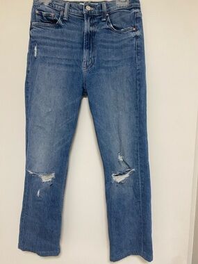 MOTHER Blue Straight-Leg Jeans